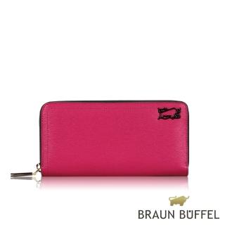 【BRAUN BUFFEL 德國小金牛】台灣總代理 索內特-1 8卡拉鍊長夾-蘭花色(BF691-601-OF)