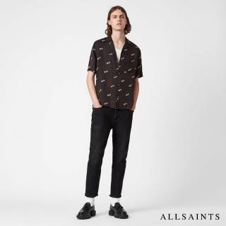 【ALLSAINTS】LO-FI 休閒簡約夏威夷印花短袖襯衫-黑(舒適版型)