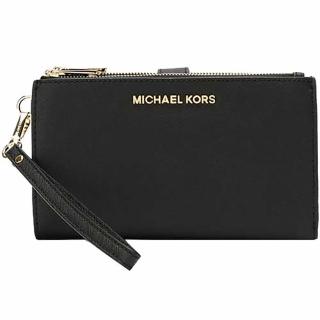 【Michael Kors】防刮皮革雙層手機長夾-黑