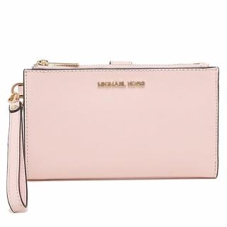 【Michael Kors】防刮皮革雙層手機長夾-粉紅