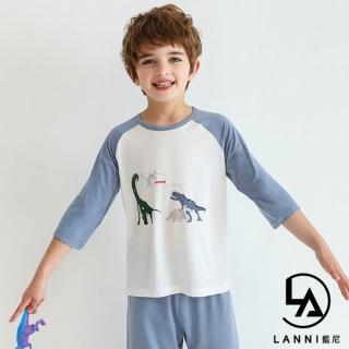 【藍尼居家】七分袖莫代爾卡通兒童睡衣套裝(4款任選/110-150CM)