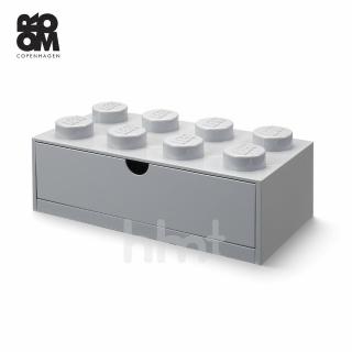 【LEGO 樂高】Room Copenhagen 4021 LEGO Desk Drawer 8 樂高 淺灰色Grey(大型積木收納箱桌上抽屜8凸)