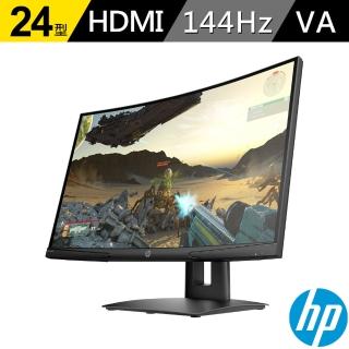【HP 惠普】X24c 24型 電競曲面螢幕(VA/144Hz/FHD/1500R)