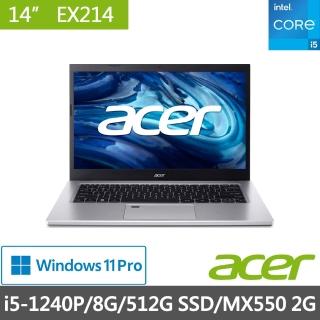 【Acer 宏碁】Extensa EX214-53G-5253 14吋商用筆電(i5-1240P/8G/512G SSD/MX550-2G/Win11P)