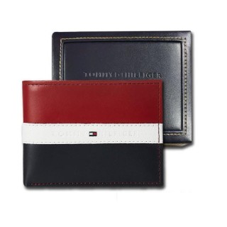【Tommy Hilfiger】Tommy Hilfiger 櫃上新款 男士皮夾 RFID 雙折錢包 短夾(Tommy Hilfiger經典款)