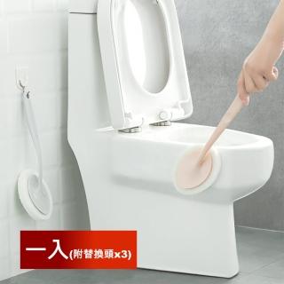 【Dagebeno荷生活】日式環保可替換頭長柄清潔刷 魔鬼沾快拆式大面積刷頭(1入+3個替換頭)