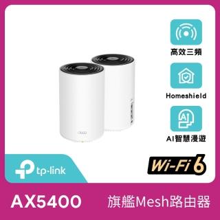 【TP-Link】Deco X75 AX5400 三頻 AI-智慧漫遊 真Mesh 無線網路WiFi 6 網狀路由器(Wi-Fi 6分享器/2入組)