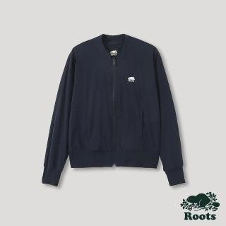 【Roots】Roots 女裝- 山林漫步系列 海狸LOGO輕薄棒球外套(藍色)