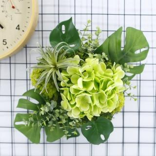 【HUGO DECO 榆果傢飾】綠繡球龜背葉植生框(擬真植栽/擬真花/居家佈置/壁面裝飾/桌面裝飾)