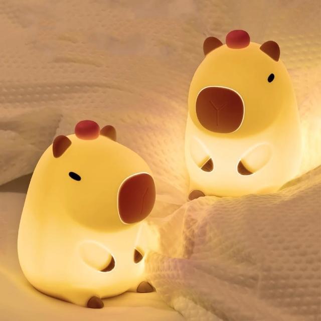 【gin gin】LED 小夜燈 伴眠燈 吐司燈/水豚君_可選(卡皮巴拉 交換禮物 拍拍燈 手機架 小檯燈)