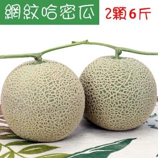 【愛蜜果】台灣網紋哈密瓜2入禮盒 約6.6斤/盒(阿露斯/日本品種)