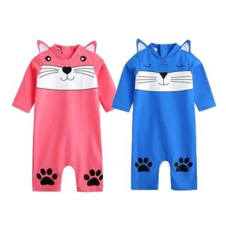 【橘魔法】立體貓耳貓咪連身一件式泳衣(連身泳裝 兒童 男童 女童 海邊 玩水)
