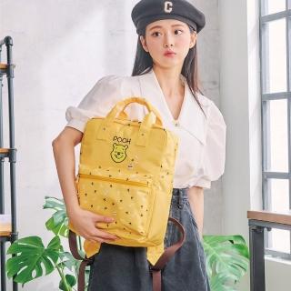【PARTAKE】Disney-小熊維尼-甜蜜蜂潮-方型後背包-黃 PTD21-B6-83YL(★學院感十足的雙提把設計★)