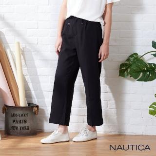 【NAUTICA】女裝鬆緊綁帶氣質長褲(黑)