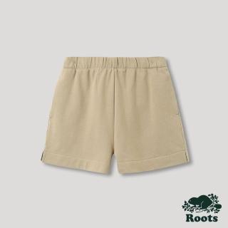 【Roots】Roots女裝-摩登周間系列 簡約毛圈布短褲(陶土褐)