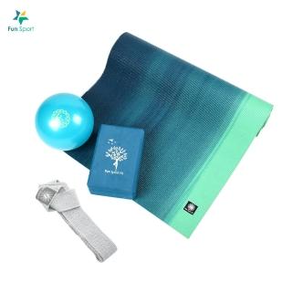 【Fun Sport】雲之境瑜珈墊-6mm+春風春樹瑜珈磚+小跟班瑜珈球-送芭芭拉提背帶(瑜珈墊 瑜珈磚 瑜珈球)