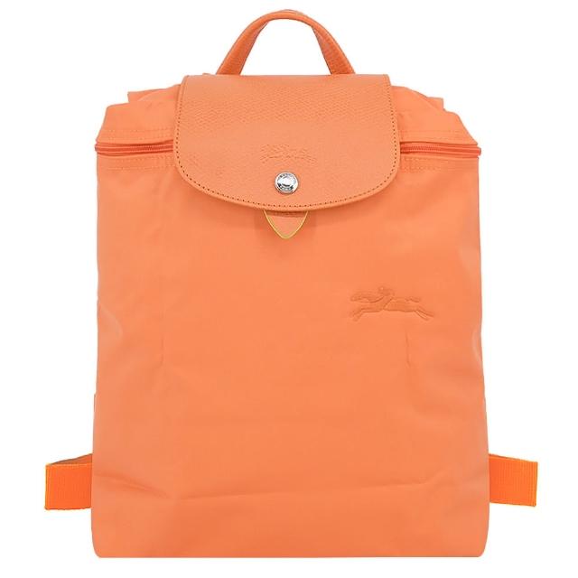 【LONGCHAMP】LE PLIAGE GREEN系列刺繡再生尼龍摺疊後背包(中/多色選)