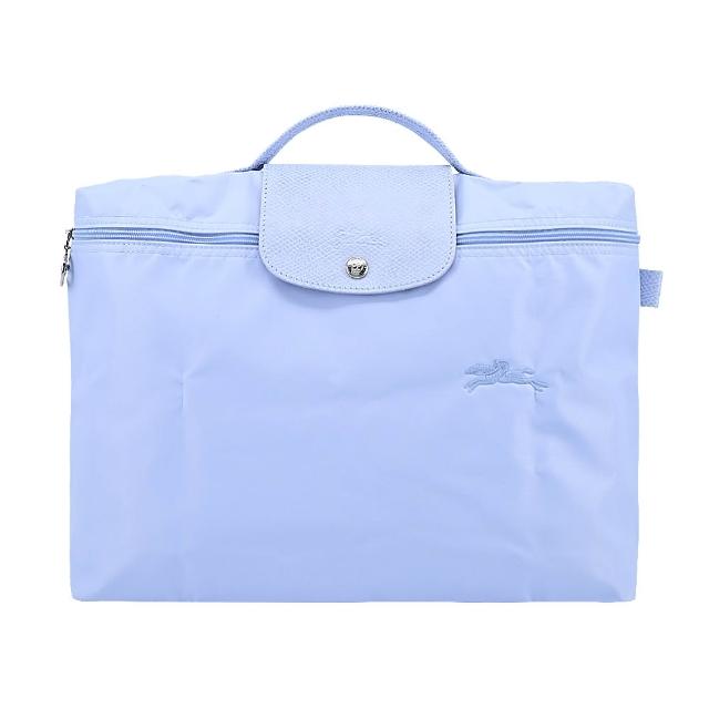 【LONGCHAMP】LE PLIAGE GREEN系列刺繡再生尼龍摺疊公事包(多色選)
