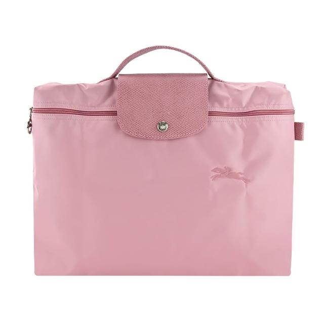 【LONGCHAMP】LE PLIAGE GREEN系列刺繡再生尼龍摺疊公事包(多色選)