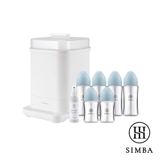 【Simba 小獅王辛巴】高效蒸氣消毒！質金寬口玻璃奶瓶清潔組-新生專用