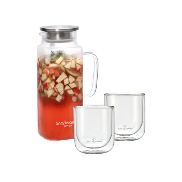 【CorelleBrands 康寧餐具】淨漾耐熱大容量玻璃水壺-1950ml(買1送1或1壺2杯任選)