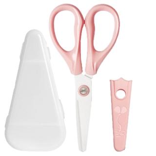 【寶寶輔食】嬰幼兒食物剪刀-附收納盒(便攜 抗摔 易清洗 可拆 副食品 料理剪 帶牙套 安全剪 外出 兒童)