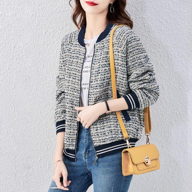 【初色】小香風短款寬鬆休閒棒球服外套-共2色-64239(M-2XL可選)