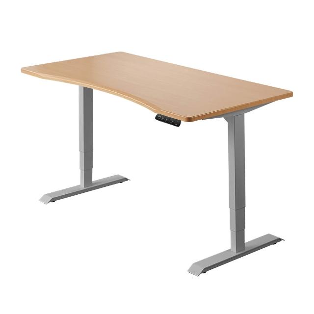 【FUNTE】Prime 4 旗艦款電動升降桌/三節式+ 150x80cm 弧度桌板 八色可選(辦公桌 電腦桌 工作桌)