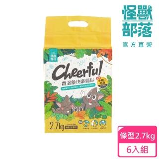 【怪獸部落】費洛蒙快樂貓砂-豆腐砂（條型） 7L-6入組(秒凝結超除臭貓砂)