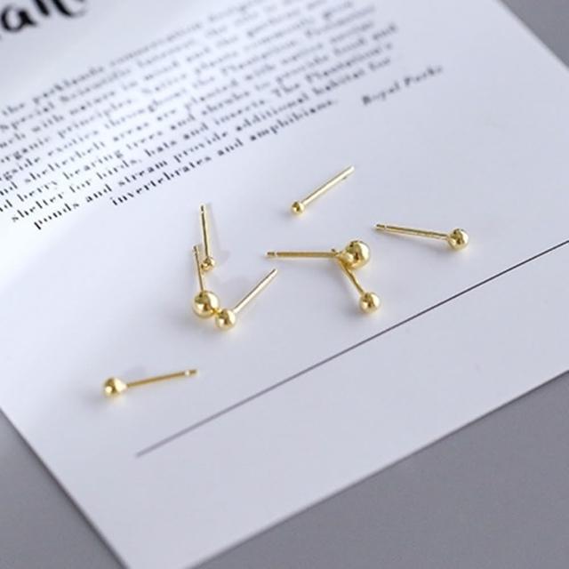 【Emi 艾迷】小圓珠 養耳洞 清新925銀針 耳環(2-4mm)