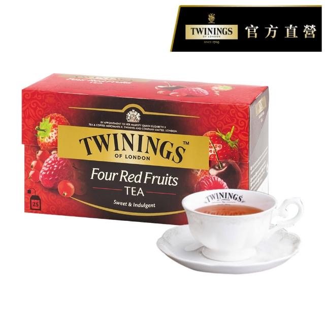 【Twinings 唐寧茶】調味茶包 共75入 25入x3盒(四紅果茶/香甜蜜桃/香橙肉桂/異國香蘋)