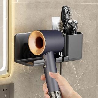【HaRu日春生活】升級加大吹風機罝物架(免釘牆 浴室置物架 吹風機掛架 瀝水收納架) 