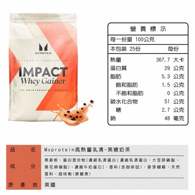 【MYPROTEIN】高熱量乳清蛋白2.5KG(多口味可選)