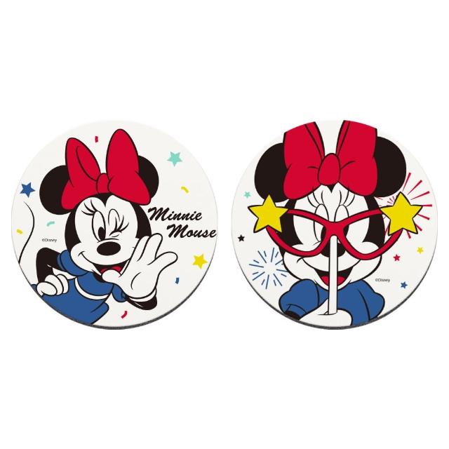 【收納王妃】Disney 迪士尼 米奇米妮 派對系列 軟式珪藻土杯墊 2入組(10x10x0.5 珪藻土 米奇 米妮)