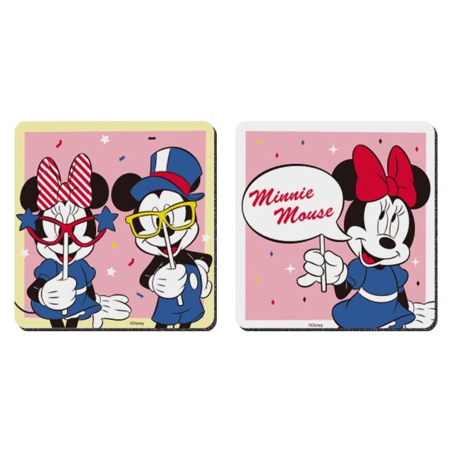 【收納王妃】Disney 迪士尼 米奇米妮 派對系列 軟式珪藻土杯墊 2入組(10x10x0.5 珪藻土 米奇 米妮)