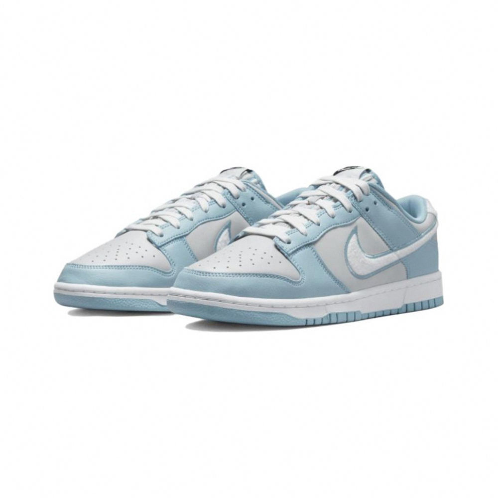 【NIKE 耐吉】Nike Dunk Low Retro Fleece Swoosh Worn Blue 絨毛