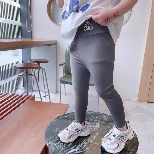【安朵童舖】現貨韓版兒童女寶緊身冰絲鯊魚九分褲緊身鯊魚九分褲女童鯊魚褲打底褲(07/27)