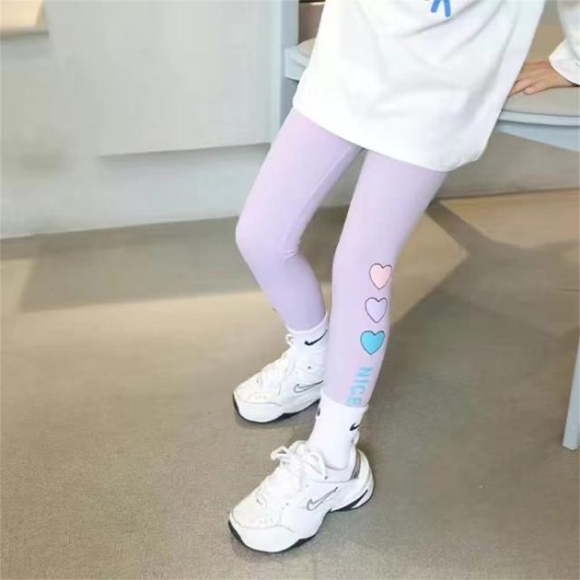 【安朵童舖】現貨韓版兒童女寶緊身冰絲鯊魚九分褲緊身鯊魚九分褲女童鯊魚褲打底褲(07/27)