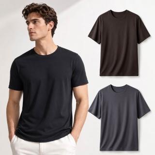 【pierre cardin 皮爾卡登】3件組 親膚薄感純棉短袖衫-速(吸汗透氣/親膚舒適/男短袖)