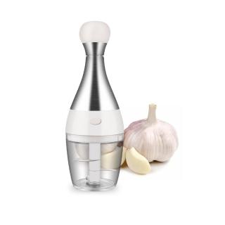 【PUSH!】廚房用品304不銹鋼蒜泥絞蒜器半自動攪蒜搗碎工具(壓蒜泥器D308)