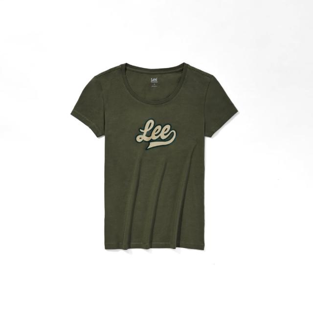 【Lee】出清品-女裝 短袖T恤 / 胸前草寫 大LOGO印花 共4色 標準版型(LL230014)
