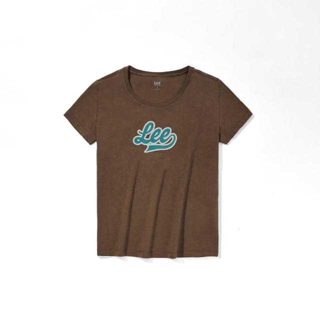 【Lee】出清品-女裝 短袖T恤 / 胸前草寫 大LOGO印花 共4色 標準版型(LL230014)