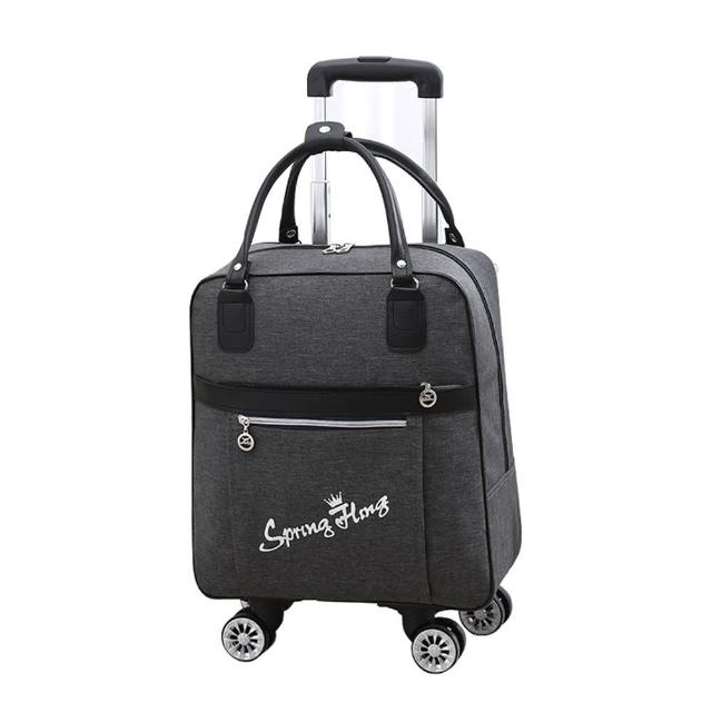 【ANTIAN】大容量時尚手提帆布拉桿包 商務旅行袋 可拉可背收納行李箱 便捷背包(20吋) 開學季