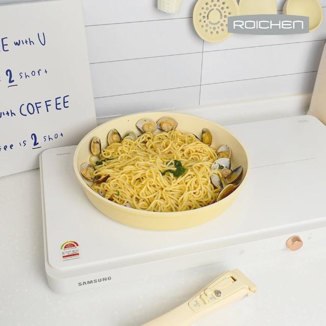 【Roichen】韓國製 28cm平底鍋 不含把手(IH爐 全火源適用 露營 輕量鍋陶瓷塗層不沾鍋)