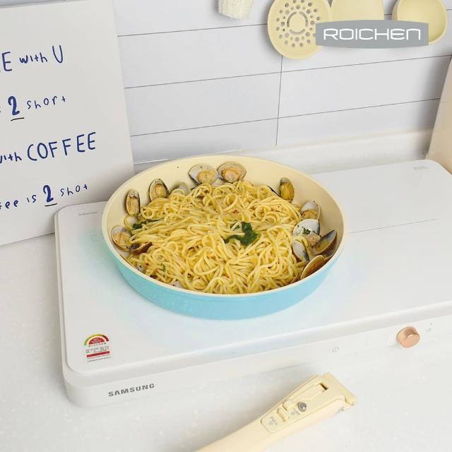 【Roichen】韓國製 28cm平底鍋 不含把手(IH爐 全火源適用 露營 輕量鍋陶瓷塗層不沾鍋)