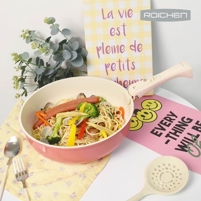 【Roichen】韓國製 28cm深炒鍋 不含把手(IH爐 全火源適用 露營 輕量鍋陶瓷塗層不沾鍋)