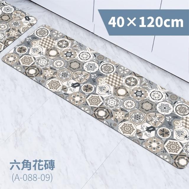 【FL 生活+】奈米硅藻土速乾防滑吸水地墊-加大款1入+特長款1入(小豪宅廚房浴室加大組)
