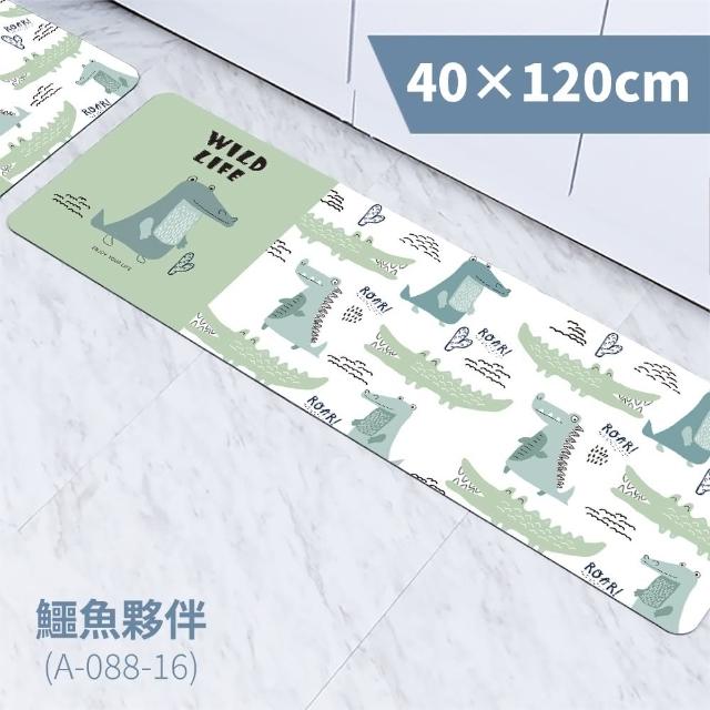 【FL 生活+】奈米硅藻土速乾防滑吸水地墊-加大款1入+特長款1入(小豪宅廚房浴室加大組)