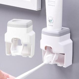 【方便盥洗】壁掛式兩用自動懶人擠牙膏器(牙刷架 無痕 防水 耐重 牙膏架 浴室 洗面乳 洗手乳)