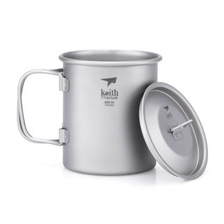 【Keith】Ti3201 鎧斯鈦摺疊單層杯附杯蓋 300ml(純鈦杯子 鈦金屬杯 登山鈦杯 露營杯鈦水杯 馬克杯隨行杯)